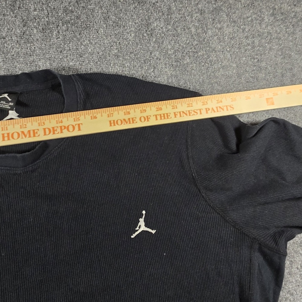 Jordan Thermal Waffle Knit Shirt Mens 3XL Black Long Sleeve Crewneck Y2K Retro - Picture 10 of 12